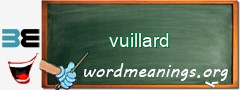 WordMeaning blackboard for vuillard